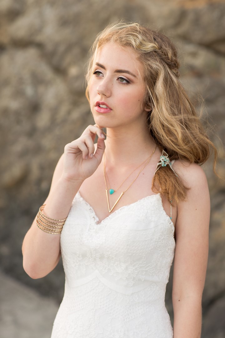 Beautiful Mexican Inspiration Bride on Beach Vancouver Island Wedding