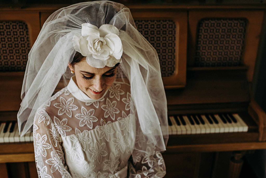 Vintage 60’s Bridal Dress and Veil by Eclectic Avenue Vintage