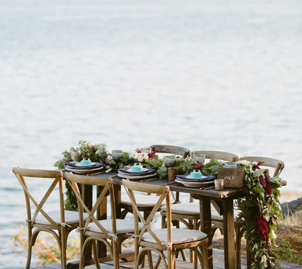 Love Isn't Cancelled on Vancouver Island and Truffles Catering Table on the Beach