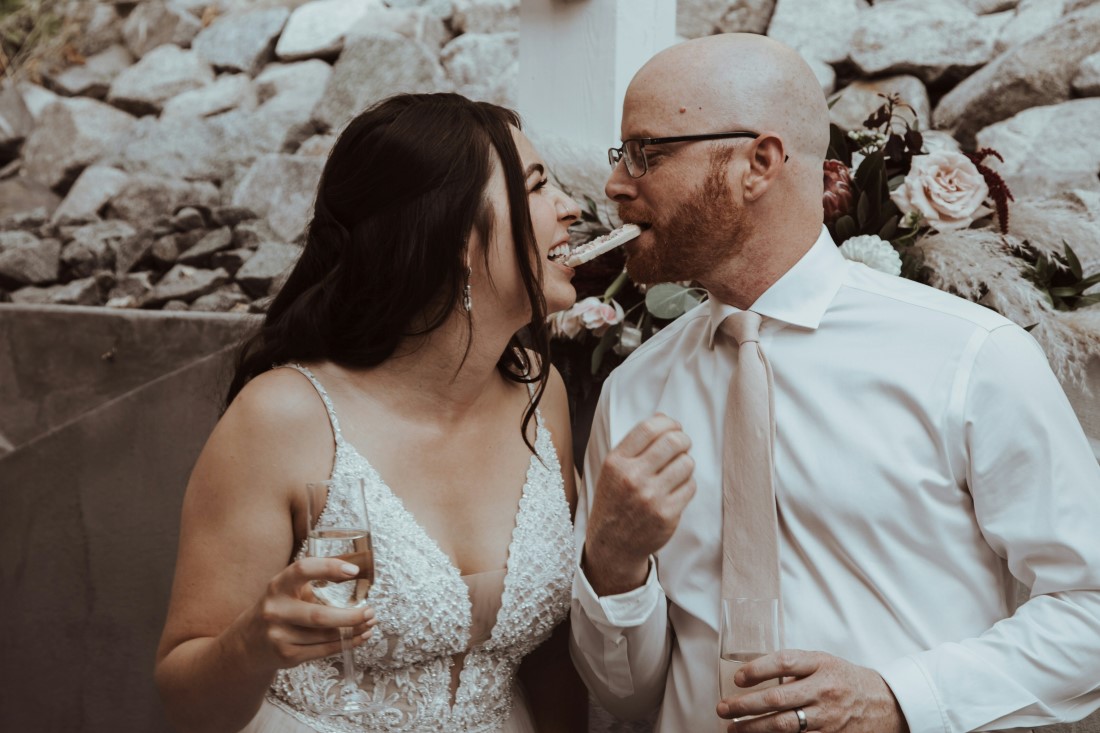 Bride and Groom smile at each other at Blaylock Mansion