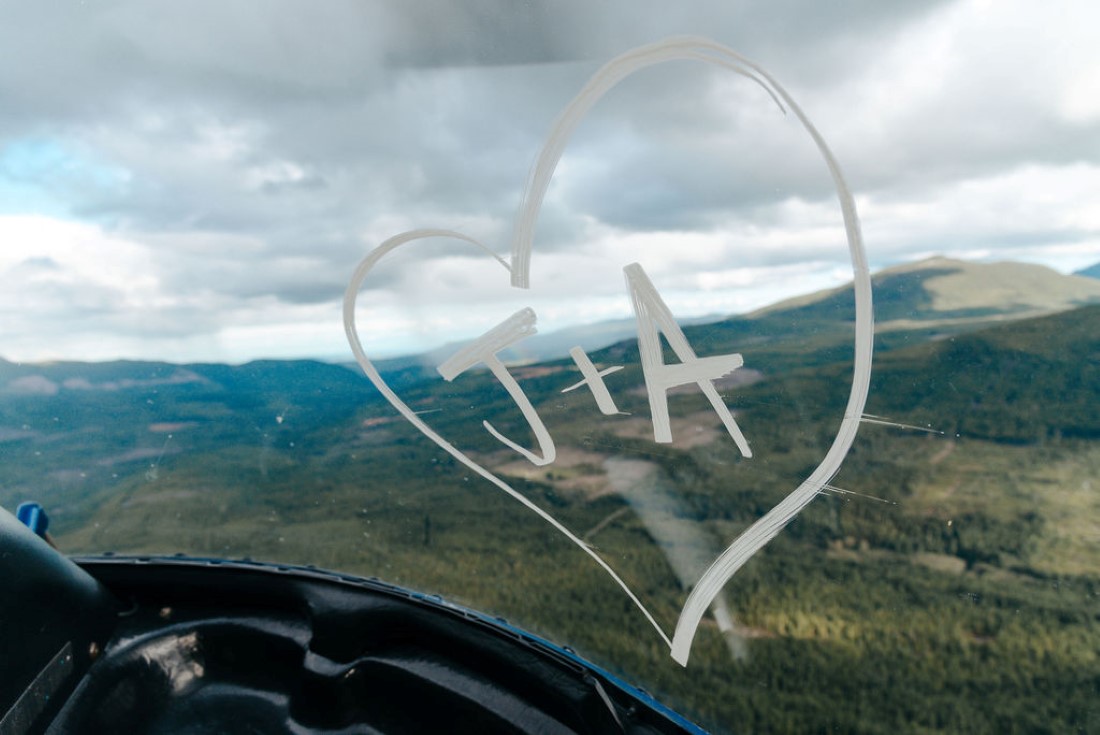Wedding From Above Janayh Wright Photography J + A in heart