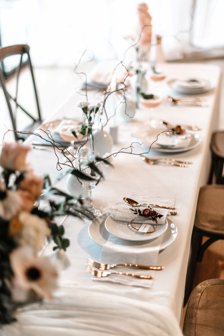 Love Letters at Dolphin's Resort Reception Table by Bezaire Events