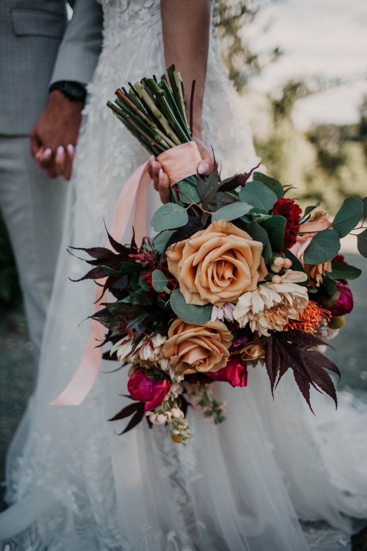 Antique Rose Bridal Bouquet by Brown's the Florist
