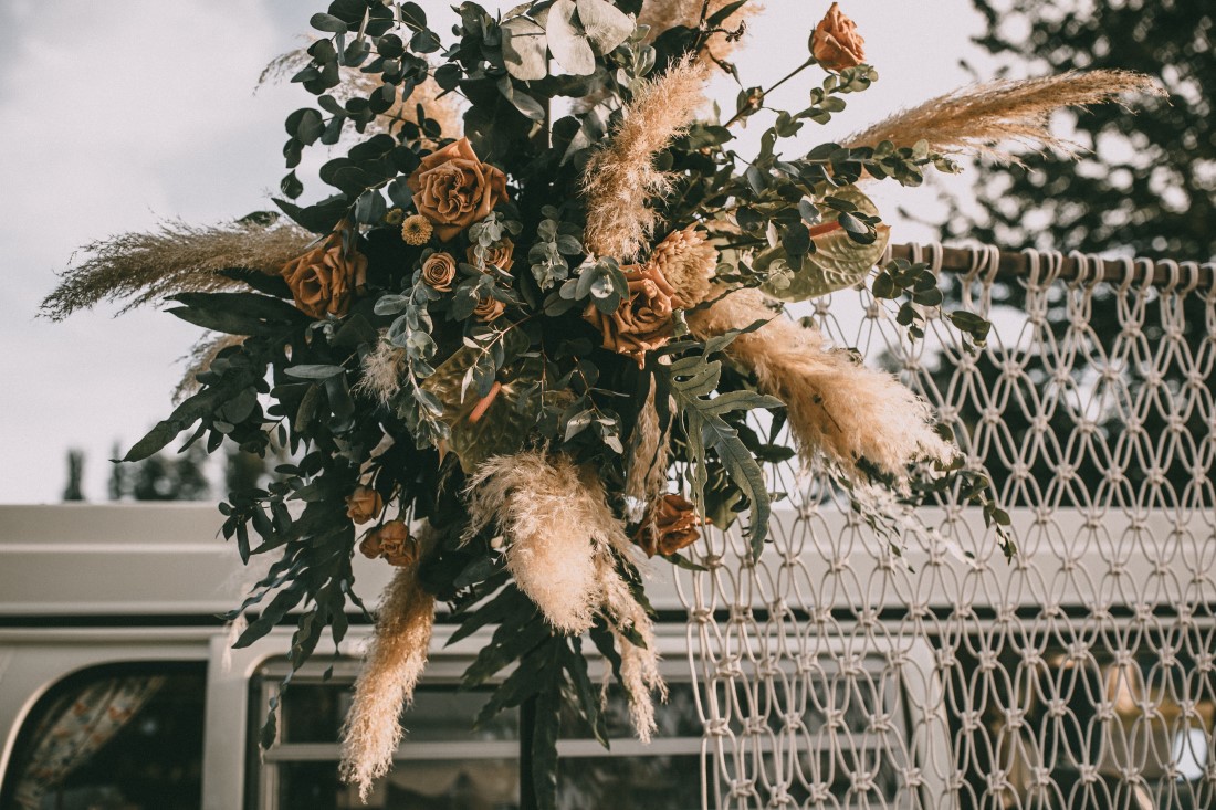 Bohemia Summer Floral arrangement by Bridal Beginnings Vancouver