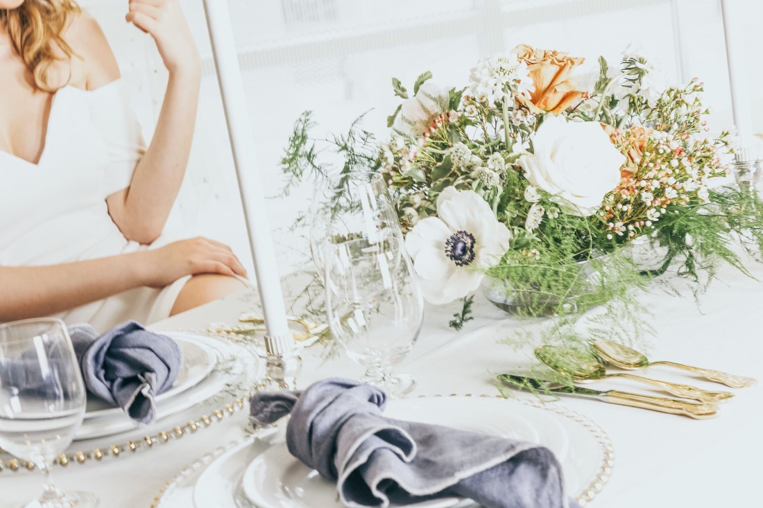 Elka The Makeup Artist Photography Floral on Table Bridal Grace and Style High Above Vancouver