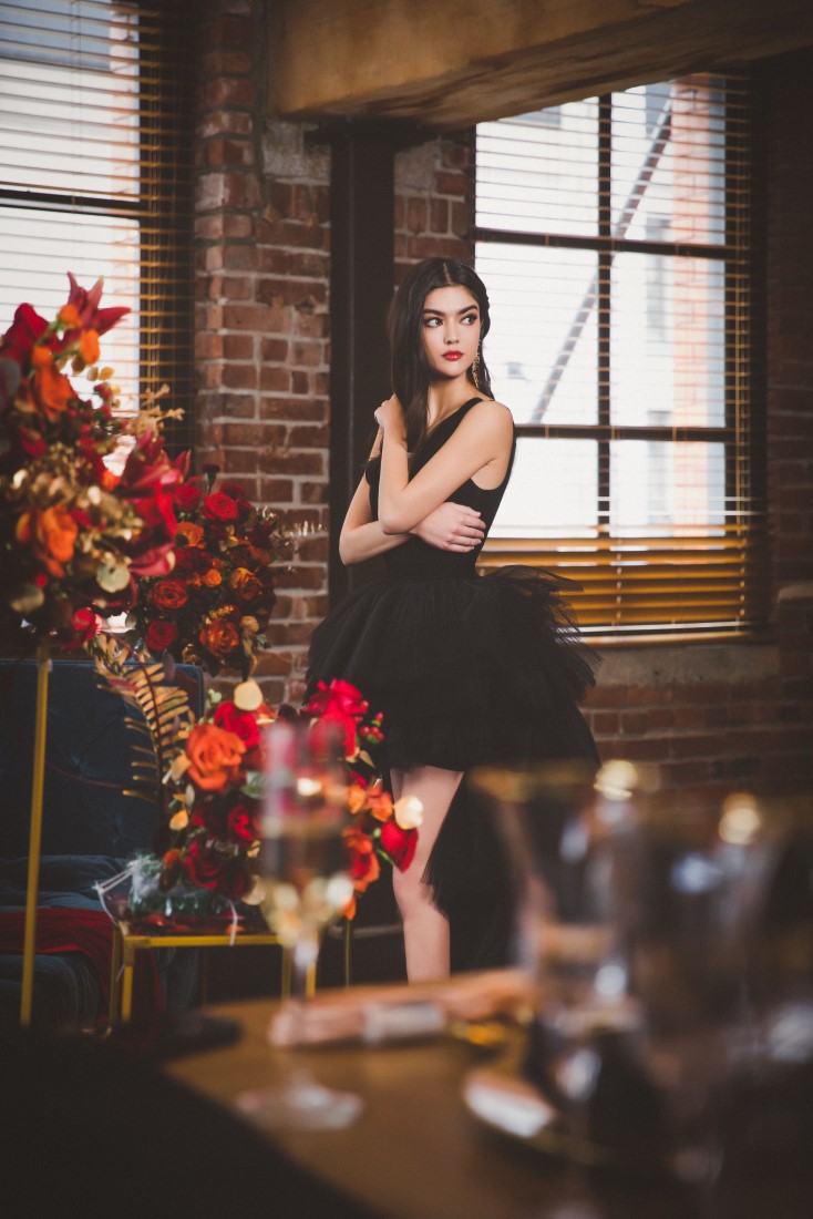  Bride in Black Dress from IDO Studio  at Yaletown Vancouver Loft
