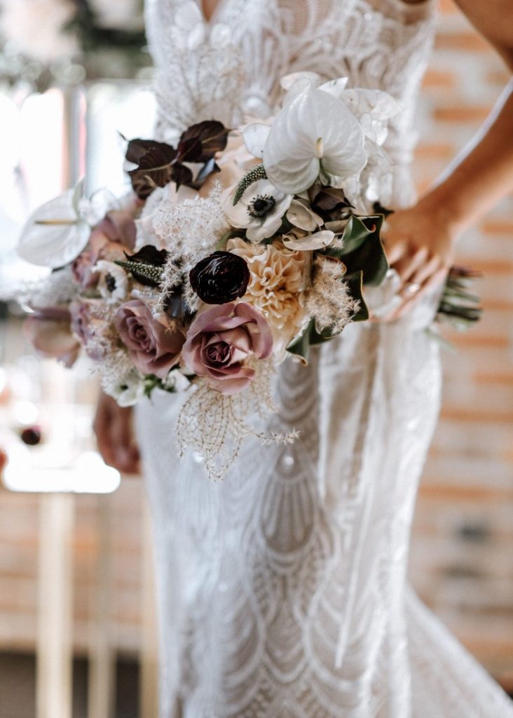 Kaoverii Silva Photographer Bridal Bouquet Modern Vintage Wedding at The Loft