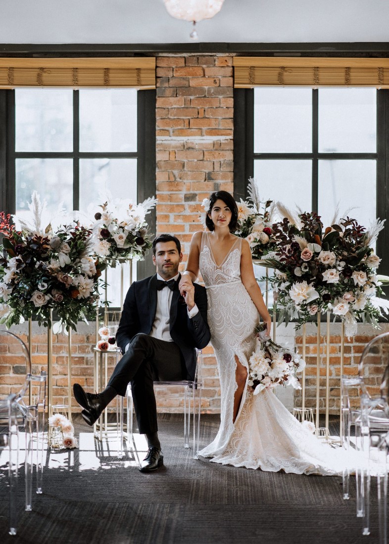 Kaoverii Silva Photographer Groom Sitting Modern Vintage Wedding at The Loft