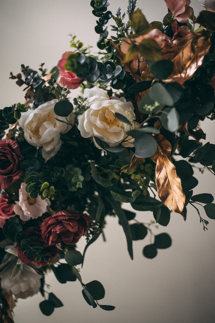 Laura Olson Photography Floral Arch Detail Golden Hour Wedding at The Vancouver Shipyards