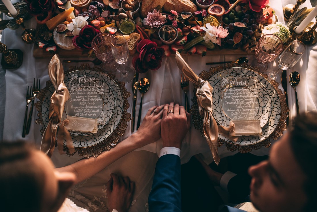 Laura Olson Photography Holding Hands Golden Hour Wedding at The Vancouver Shipyards