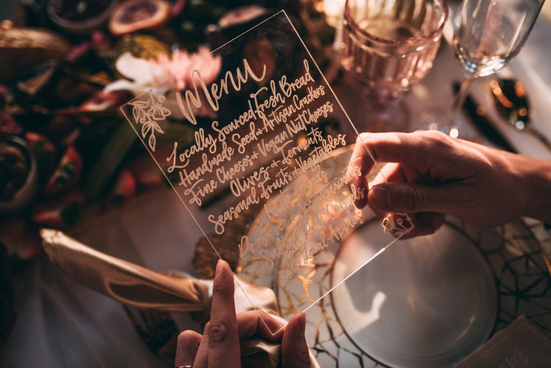 Laura Olson Photography Menu Detail Golden Hour Wedding at The Vancouver Shipyards