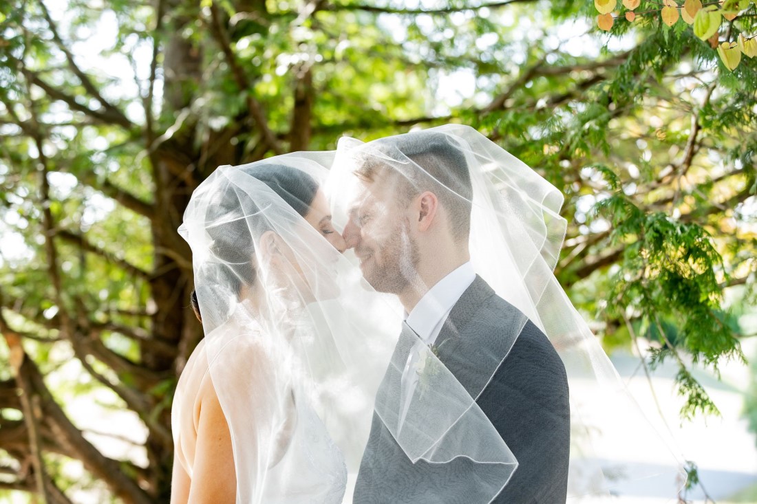 Patchwork Media Veil Gorgeous Green Wedding for Sydney + Travis