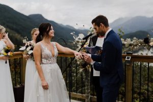 The Augusts Ring Ceremony ‘I Do’ With a View at American Creek Lodge