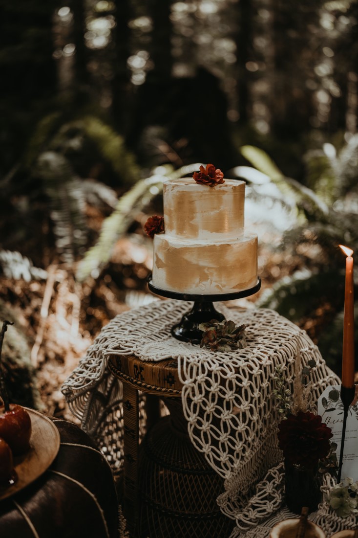 Perfect wedding cake on lace by July's Girl Cake Co