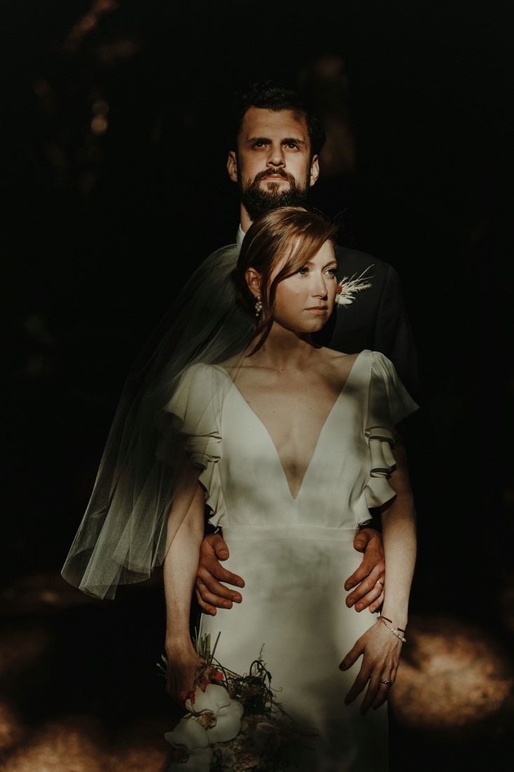 Newlyweds portrait by Mike and Shari Photography