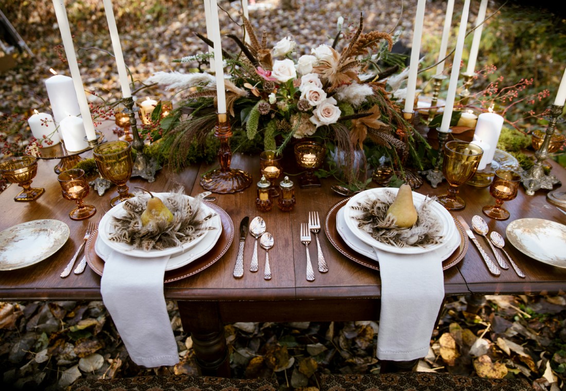 Autumn Wedding Elegance outdoor reception table by Deborah Lee Designs