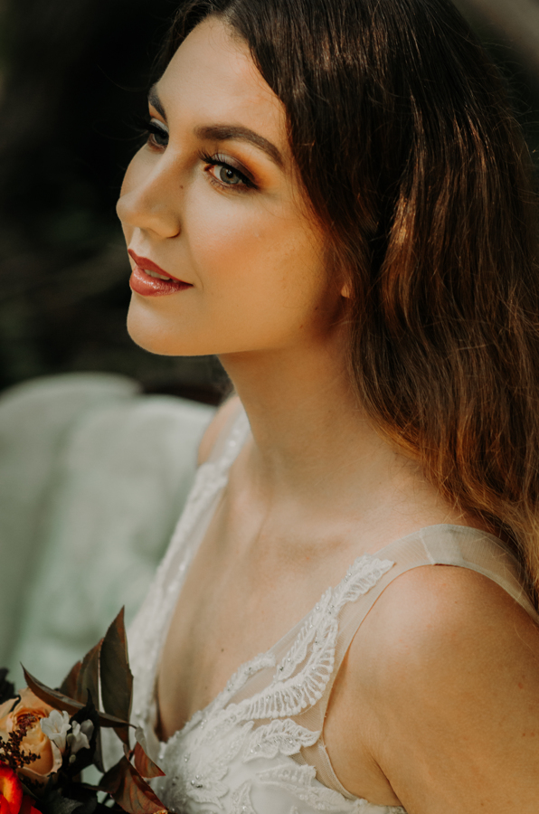 Bride in natural makeup and hair by Family Archive Photography