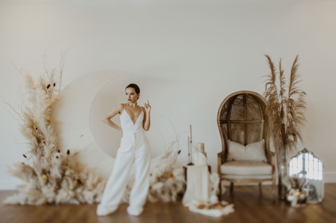 Bride with Boho Decor by Sienna's Garden Vancouver