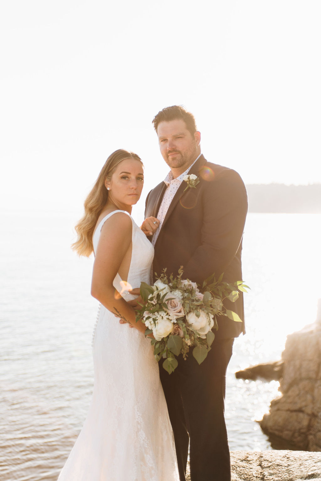 Dreamy Keats Island Elopement newlyweds