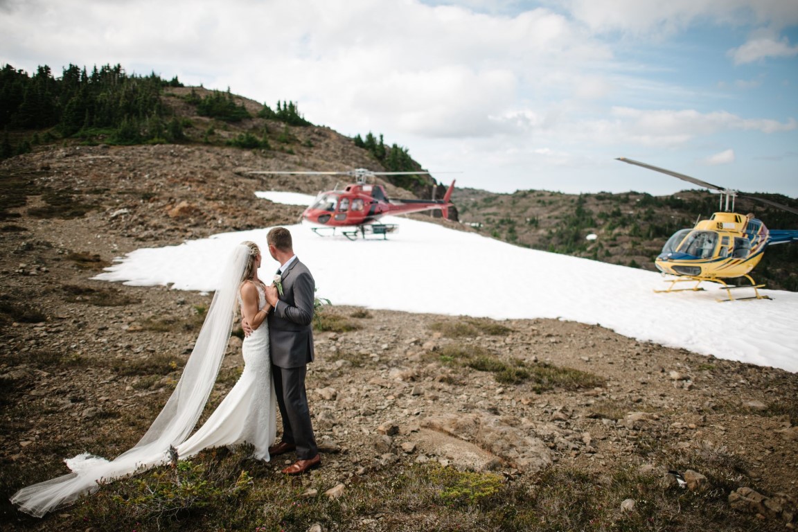 Mountain top vows helicopter