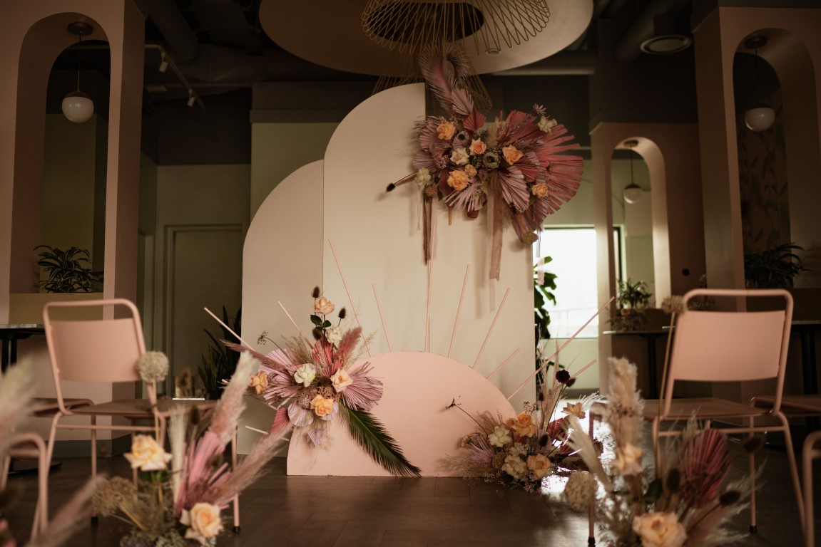 Playful and Pink Decor at Bear and Joey Vancouver Island wedding