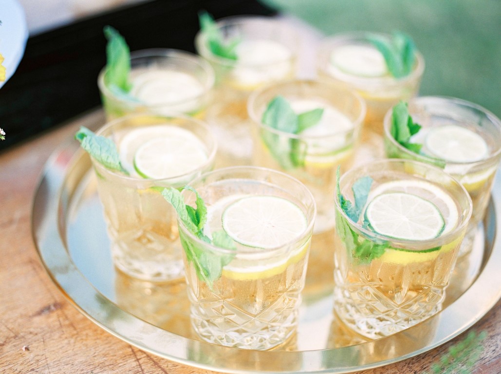 Somewhere Over the Rainbow Cocktails with mint at Bird's Eye Cove Farm