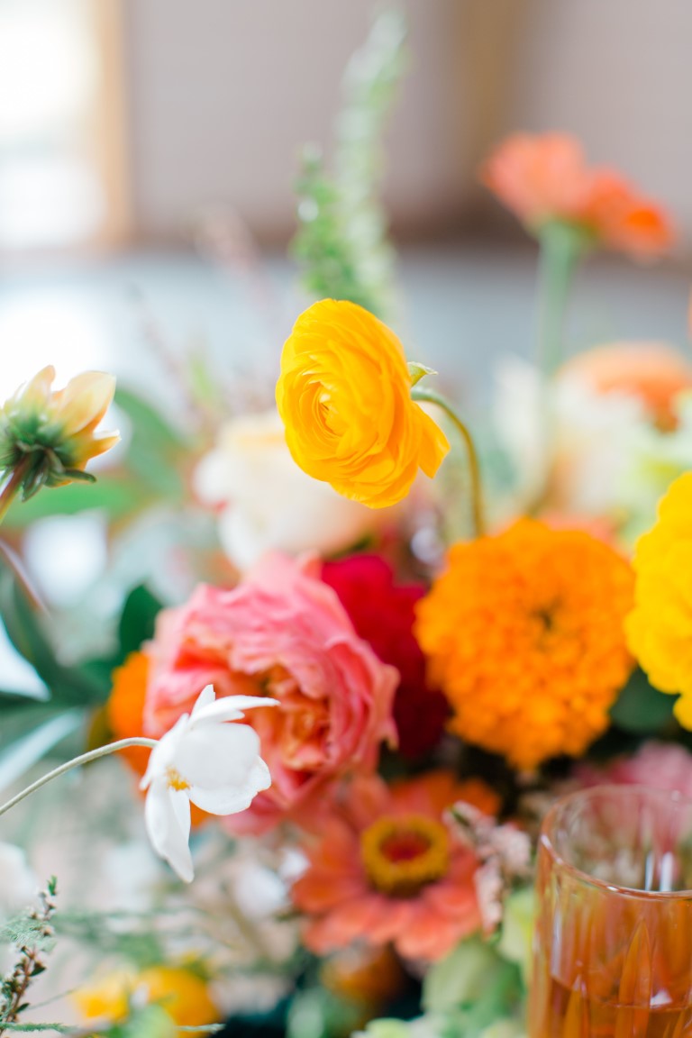 Wizard of Oz bridal bouquet with ranunculus and mums by Bezaire Floral Vancouver Island
