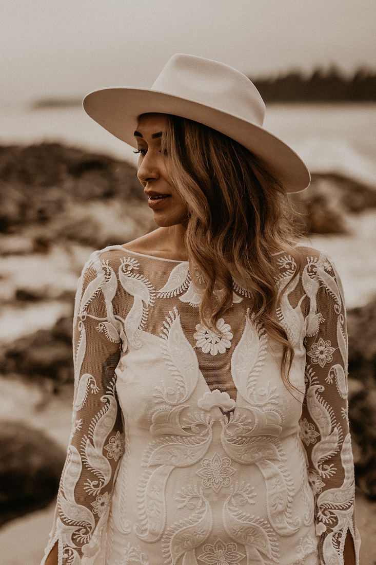 Bride in Hat by Secret Waters Photography