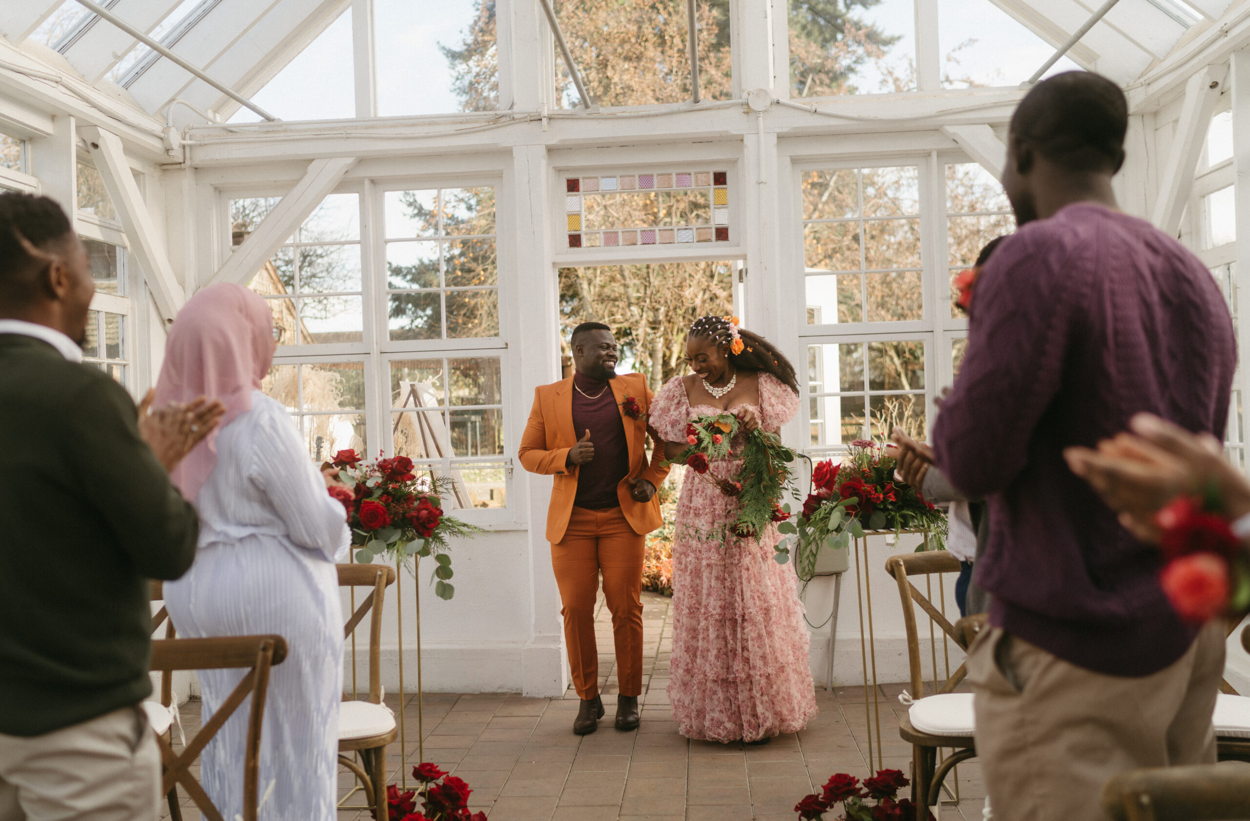 eanimi and emmanuel intimate greenhouse wedding