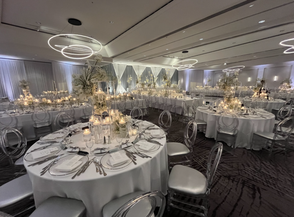 White on white ballroom decor by Debut Event Design Vancouver