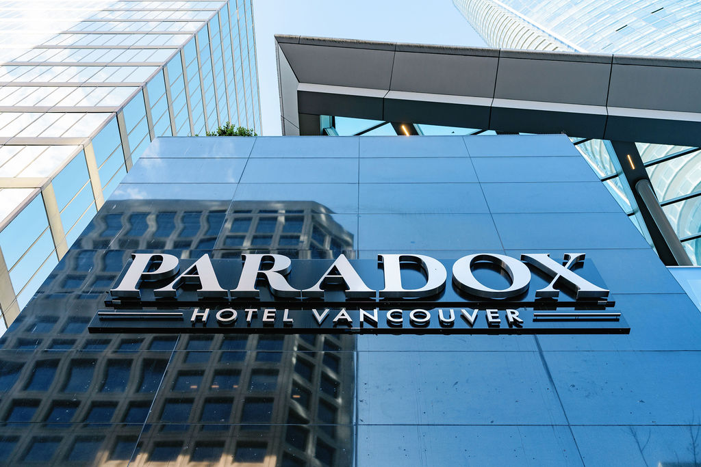 shows on Paradox Vancouver hotel sign