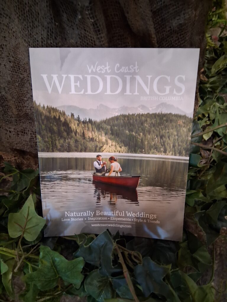 2025 West Coast Weddings Magazine cover on ivy